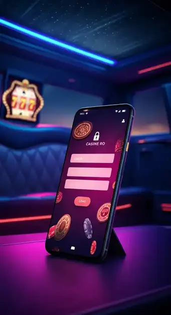 Interface de connexion sécurisée de Nine Casino, montrant les champs d'email et mot de passe, avec des éléments de sécurité visuels et un arrière-plan de jeux en ligne.